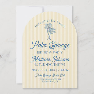 Gele Palm Springs Pastel Beach verjaardagsfeestje Kaart