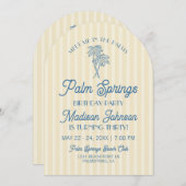 Gele Palm Springs Pastel Beach verjaardagsfeestje Kaart (Voorkant / Achterkant)