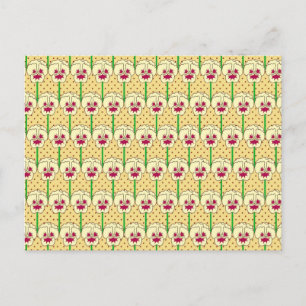 Gele pansies - patroon met retroflectuur briefkaart