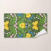 Gele pansies, vogels en vlinders bad handdoek (Handdoek)