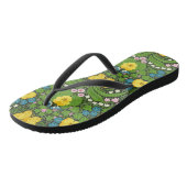 Gele pansies, vogels en vlinders teenslippers (Schuin)