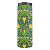 Gele pansies, vogels en vlinders thermosbeker (Achterkant)