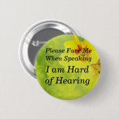 Gele Pansy alsjeblieft, wees me Button aan (Voorkant /achterkant)