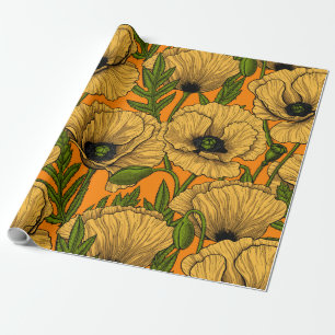 Gele papaver cadeaupapier