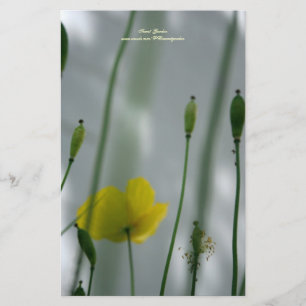 Gele papaver, geel, gepersonaliseerd 3 briefpapier