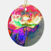 Gele papaver keramisch ornament (Links)