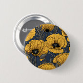 Gele papaver op zee ronde button 5,7 cm (Voorkant /achterkant)