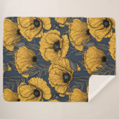 Gele papaver op zee sherpa deken (Voorkant (horizontaal))