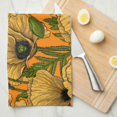 Gele papaver theedoek (Quarter Fold)