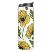 Gele papavers en ladybugs thermosbeker (Gedraaid links)