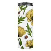 Gele papavers en ladybugs thermosbeker (Achterkant)