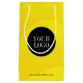 Gele papiertas met speciaal Logo Klein Cadeauzakje (Voorkant)