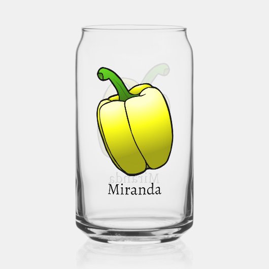 Gele Paprika Blikvorm Glas (Voorkant)