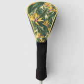 Gele Paradijsvogel bloempatroon Golfheadcover (Voorkant)