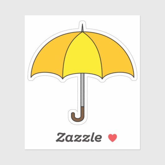 Gele Paraplu Sticker (Vel)