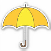 Gele Paraplu Sticker (Voorkant)