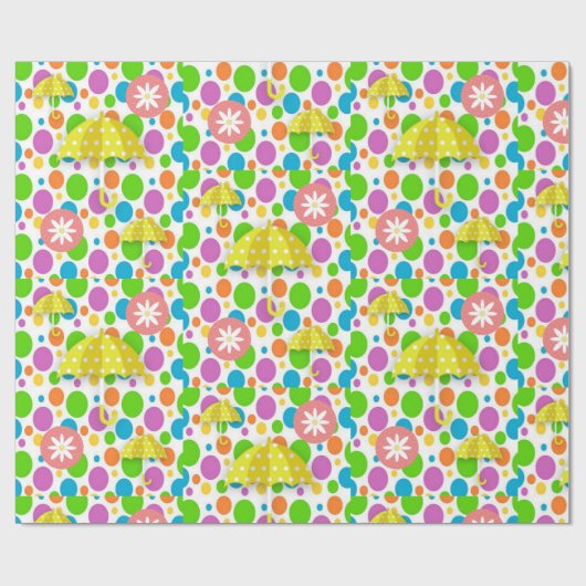 Gele paraplu's van glanzend papier (Vlak)