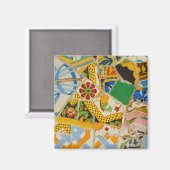 Gele Parc Guell Tegels in Barcelona Spanje Magneet (Voorkant / Achterkant)