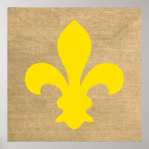 Gele parisian Moods Fleur de Lys Poster