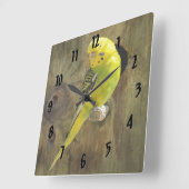  gele parkiet vierkante klok (Hoek)