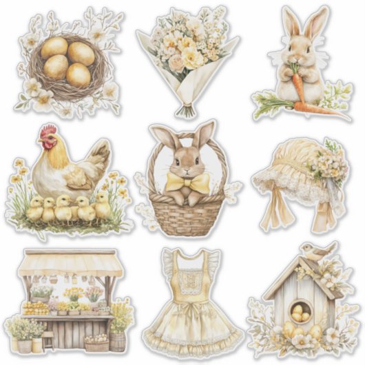 Gele Pasen Set 2 Sticker (Voorkant)