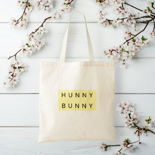 Gele pastel "Hunny Bunny" Schattige Pasen Tote Bag