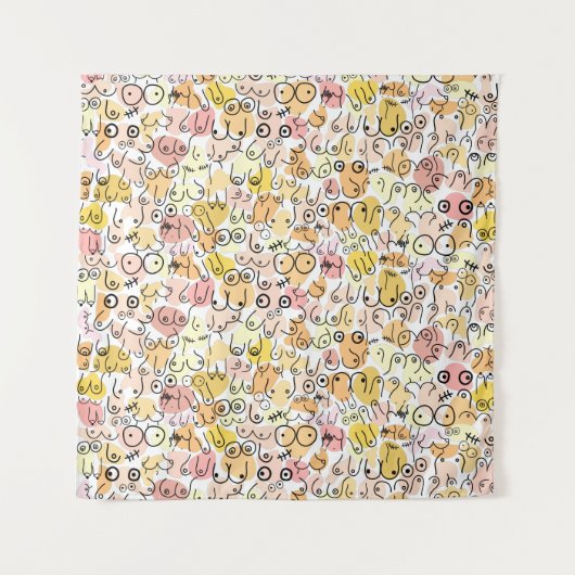 gele pastelvrouw wandkleed (Voorkant)