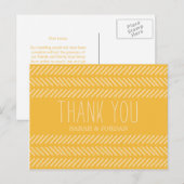 Gele patroonweddenschappen Dank u Briefkaart (Voorkant / Achterkant)