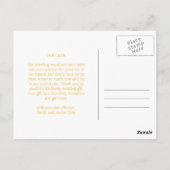 Gele patroonweddenschappen Dank u Briefkaart (Achterkant)