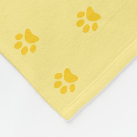 Gele paw Print Fleece Blanket (Hoek)
