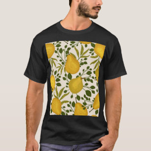 Gele peren bladeren witte achtergrond t-shirt