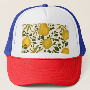 Gele peren bladeren witte achtergrond trucker pet
