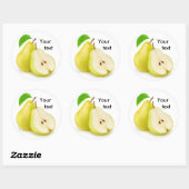 Gele peren knippen ronde sticker (Vel)