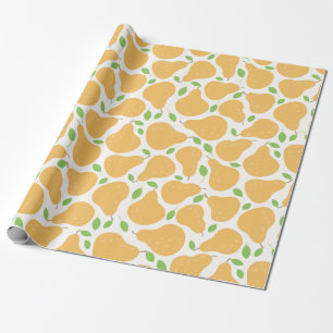 Gele peren naadloos patroonvervulpapier cadeaupapier