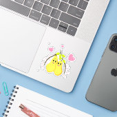 Gele peren sticker (Laptop met iPhone)