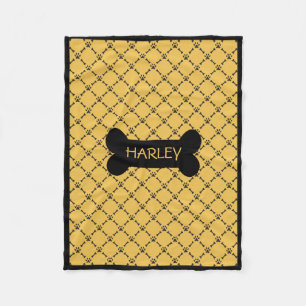 Gele persoonlijke Doggie Blanket Fleece Deken