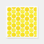 Gele Pickleball Balls, serving 0-0-2, op wit Servet (Voorkant)