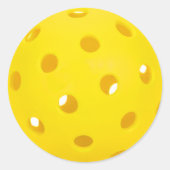 Gele pickleball ronde sticker (Voorkant)