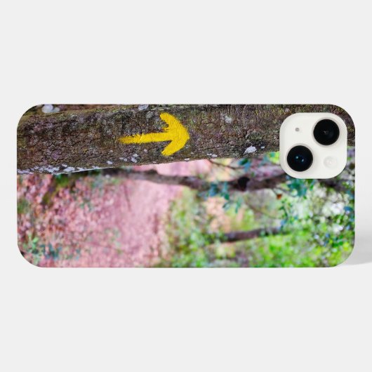 Gele pijl iPhone hoesje (Achterkant horizontaal)