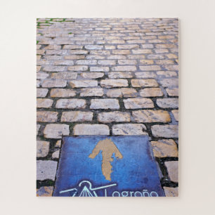 Gele pijl legpuzzel