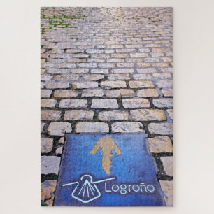 Gele pijl legpuzzel