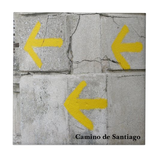 Gele pijlen Camino Tile Tegeltje (Voorkant)