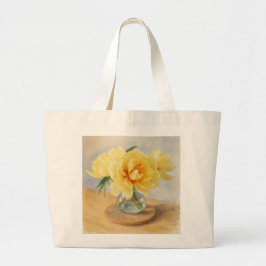 Gele Pioenrozen - Boodschappentas Grote Tote Bag