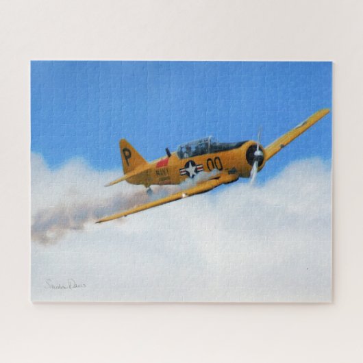 Gele Plane Puzzle Legpuzzel (Horizontaal)