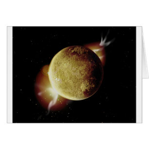 gele planeet 3d illustratie in het universum