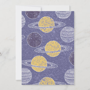 Gele Planet Space Lover Blue Sky Astronomie Bedankkaart