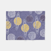 Gele Planet Space Lover Blue Sky Astronomie Fleece Deken (Voorkant (Horizontaal))