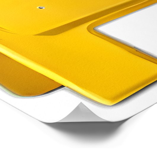 Gele plastic vloer gelukkig verjaardagsteken poster (Hoek)