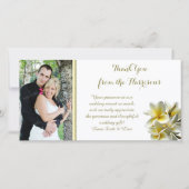 Gele Plumeria Foto Bruiloft Bedankt (Voorkant)