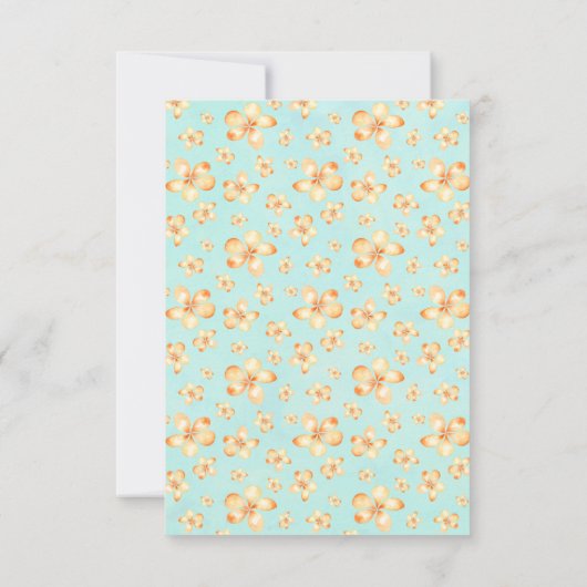 Gele Plumeria Tropische Bloemen Bruiloft RSVP Kaartje (Achterkant)